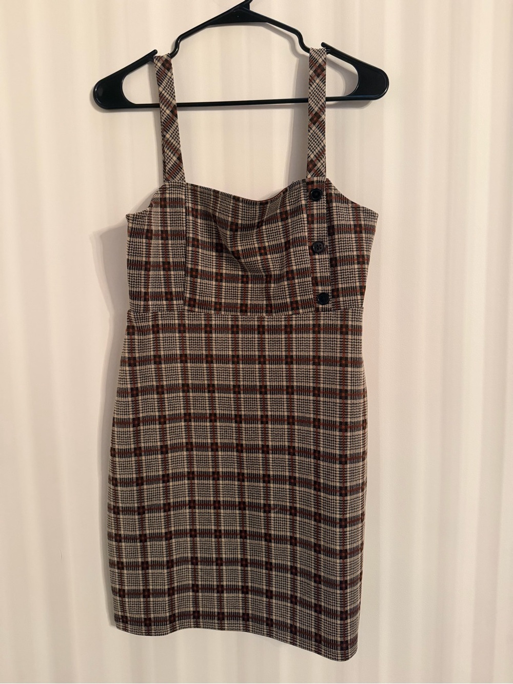Forever 21 Brown and Cream Plaid Mini Dress